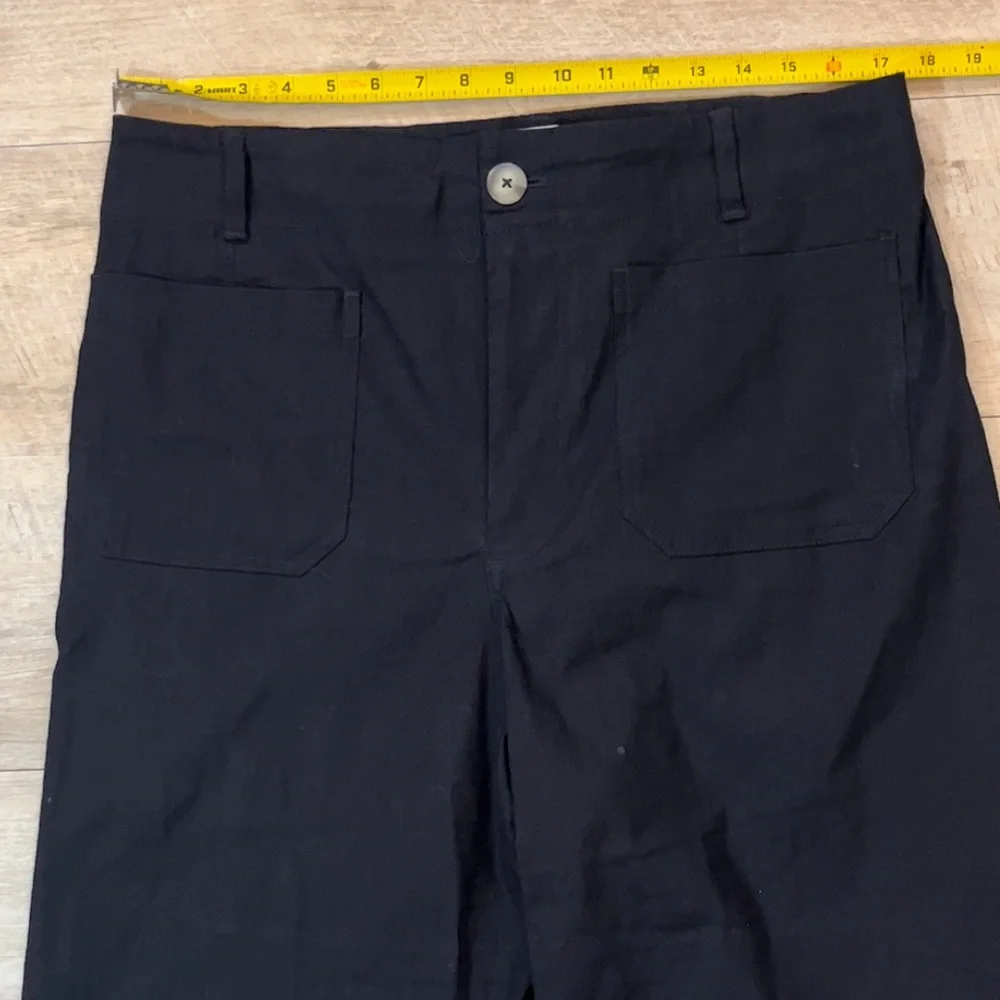 Anthropologie Maeve The Colette Linen Blend Wide Leg Cropped Pants Size 33 - Picture 6 of 9